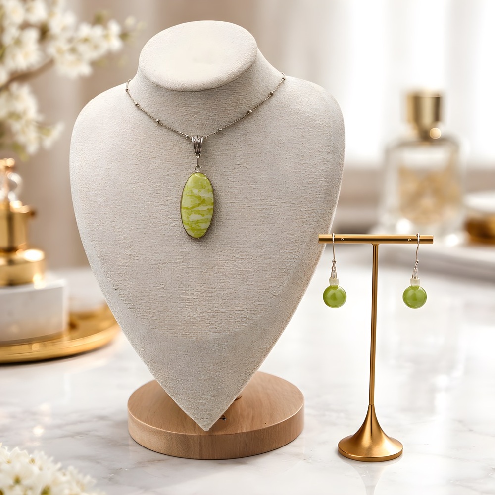 *NEW* Lemon Jade Pendant Necklace and Earring Set